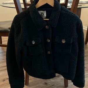 Ashley's vintage charm furry cropped jacket